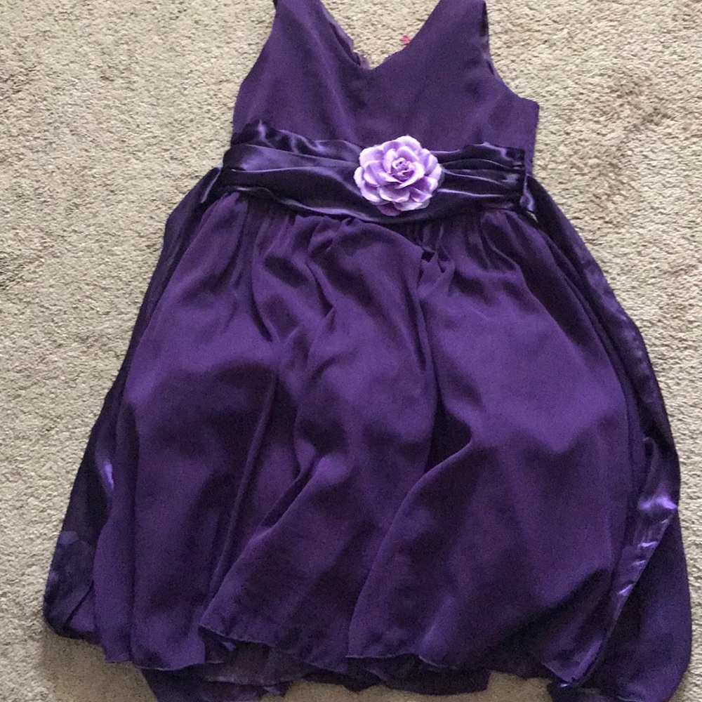 Purple flower girl dress